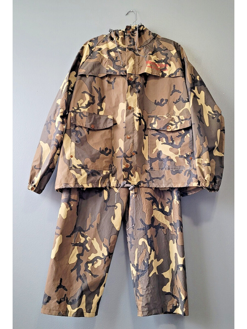Wetskins Dry Wear Rainsuit Unisex Med Brown Camo Waterproof Jacket Pants Hunting